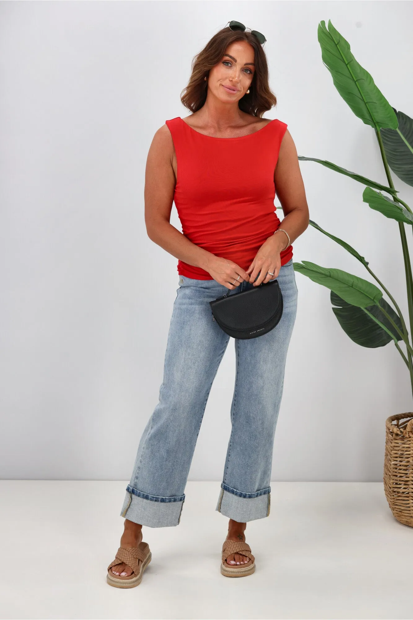 All About Eve Kylie Off Shoulder Top Scarlet