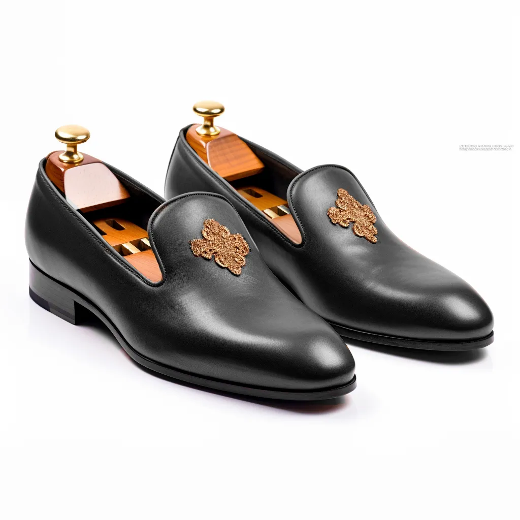 Black Leather Hand Work Zardozi Peshawari Loafers | Wedding Shoes for Groom | Shoes for Haldi Mehendi Sangeet