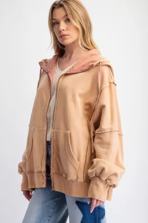 BrushedTerry Knit Zip Up Hoodie