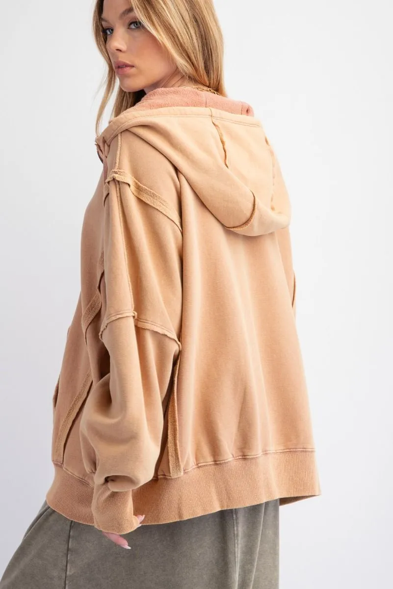 BrushedTerry Knit Zip Up Hoodie