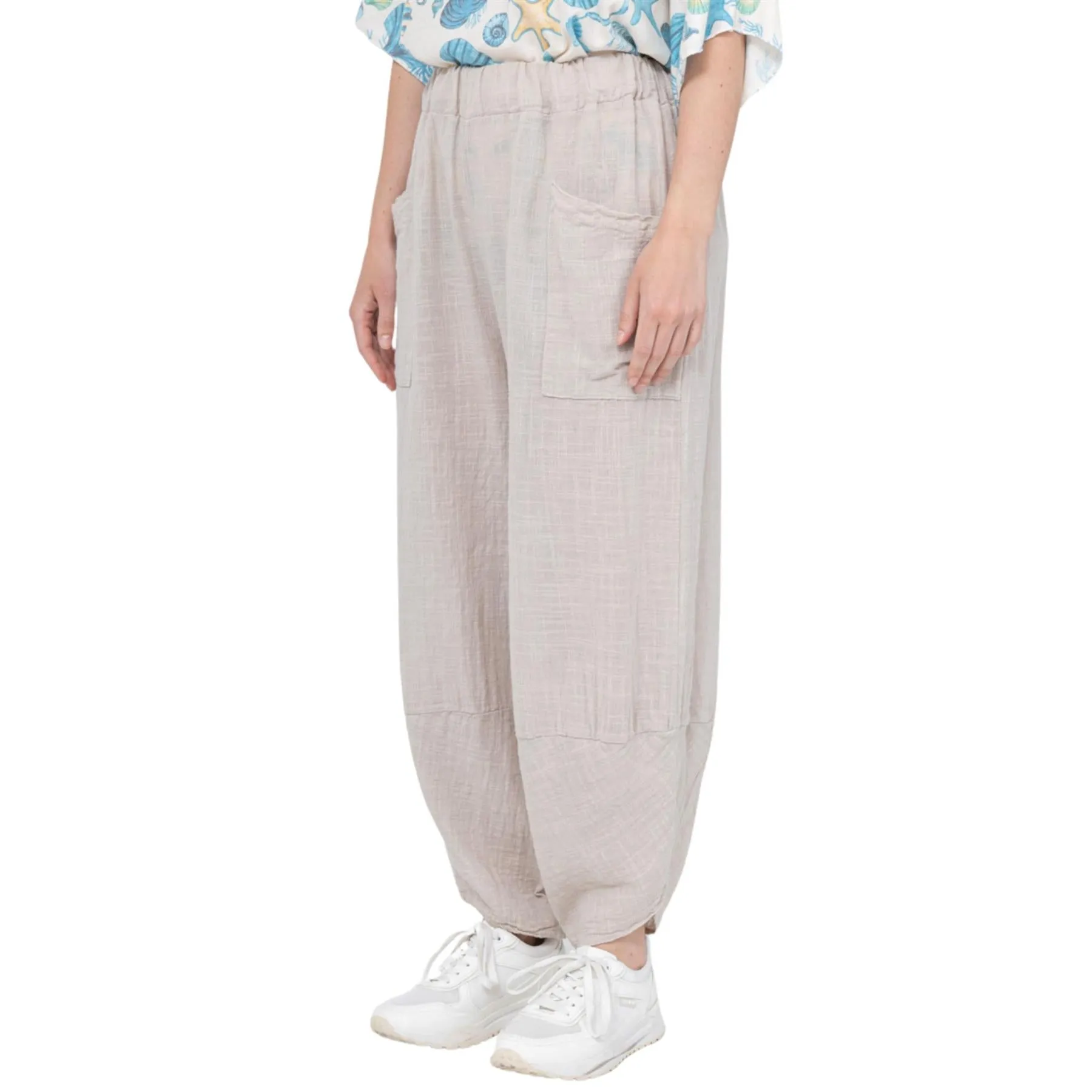 Catherine Poached Cotton Cropped Trousers | One Size