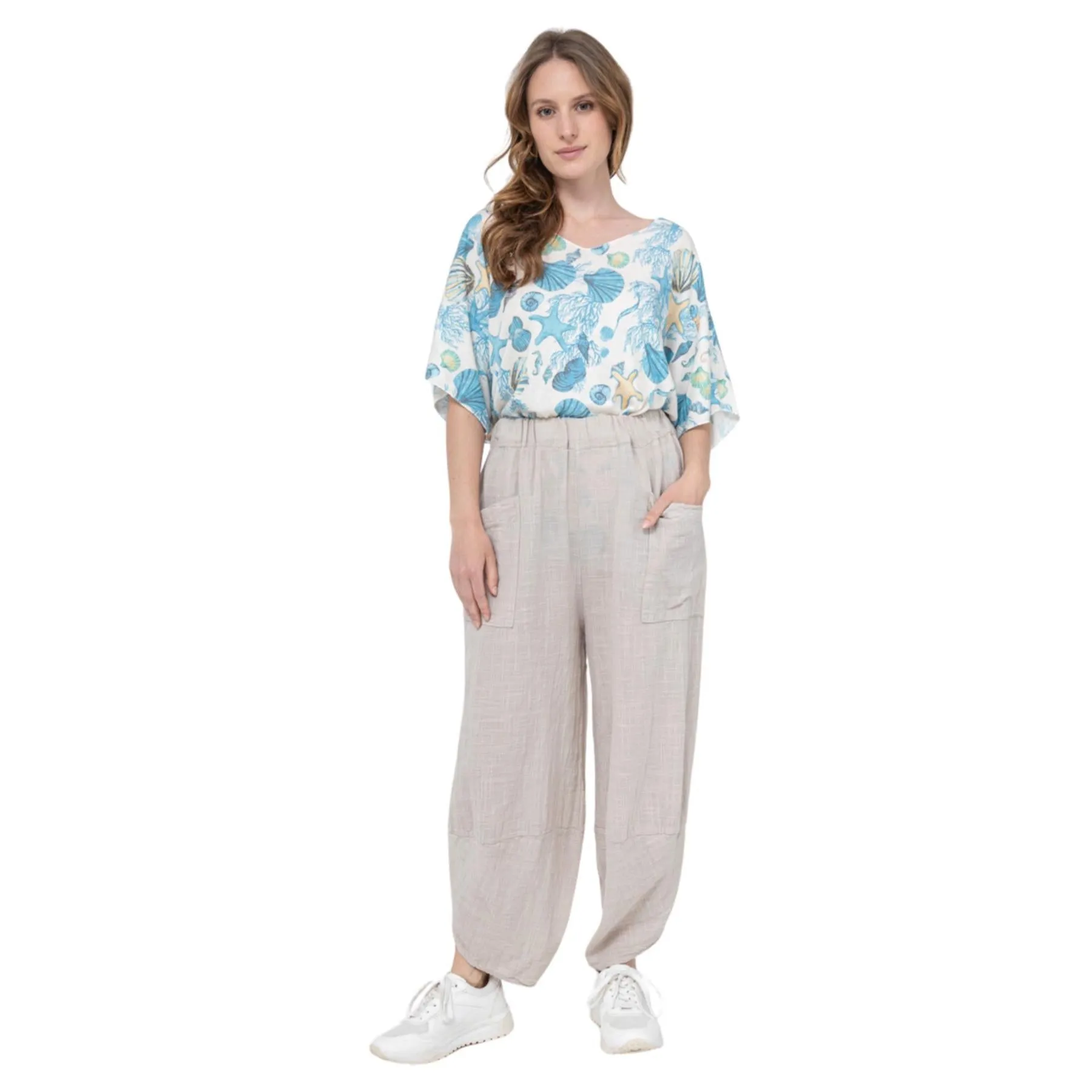 Catherine Poached Cotton Cropped Trousers | One Size