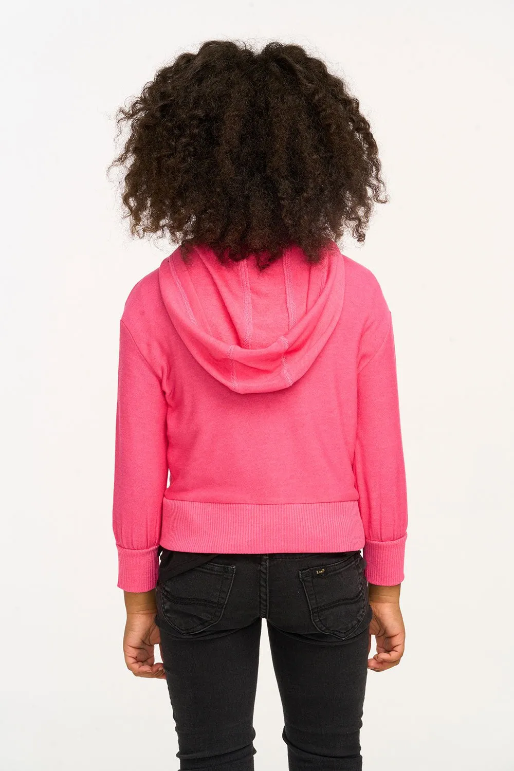 Chaser Puffy Cozy Zip Up in Flamingo Pink