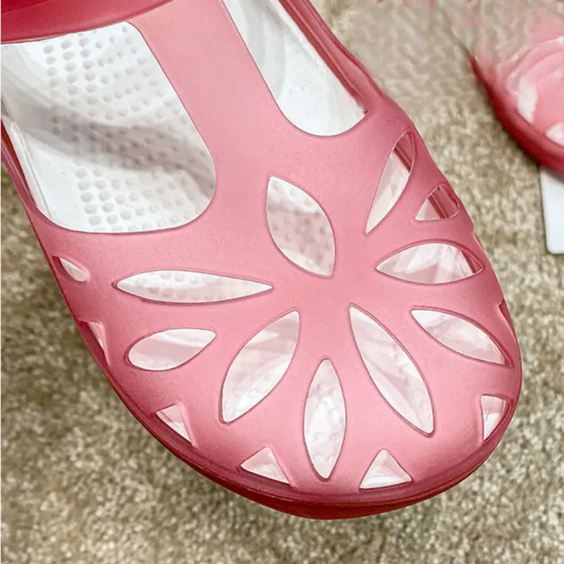 Cuzcare Women Sandal Breathable Comfort Elastic Lightweight Non Slip Translucent Clog Summer Slipper