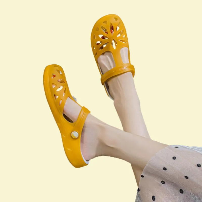 Cuzcare Women Sandal Breathable Comfort Elastic Lightweight Non Slip Translucent Clog Summer Slipper