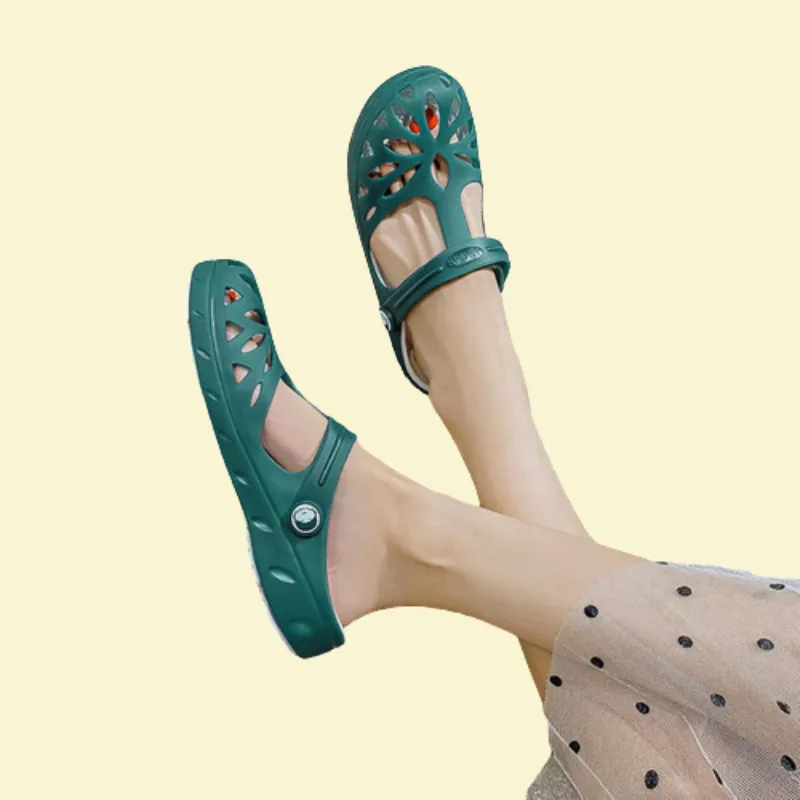 Cuzcare Women Sandal Breathable Comfort Elastic Lightweight Non Slip Translucent Clog Summer Slipper