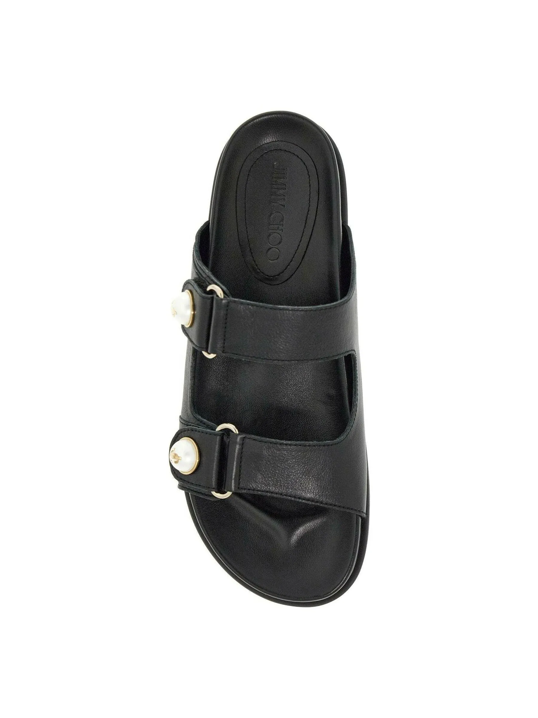 Fayence Pearl-Embellished Leather Sandal