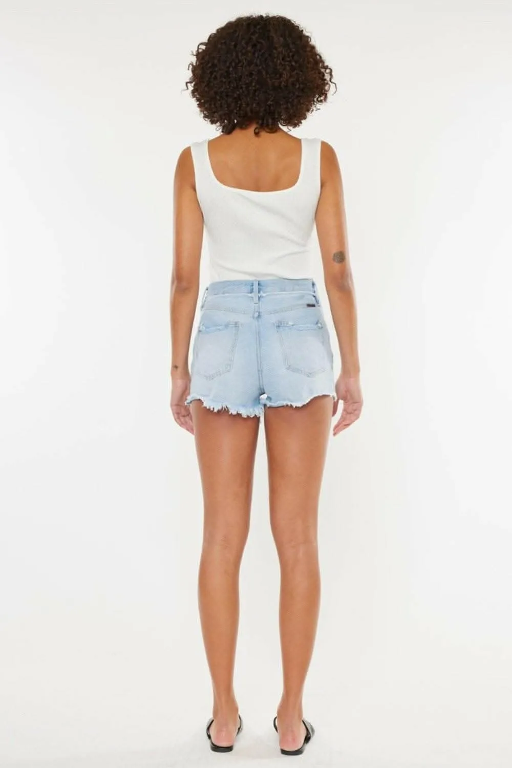 Kancan button-fly distressed shorts
