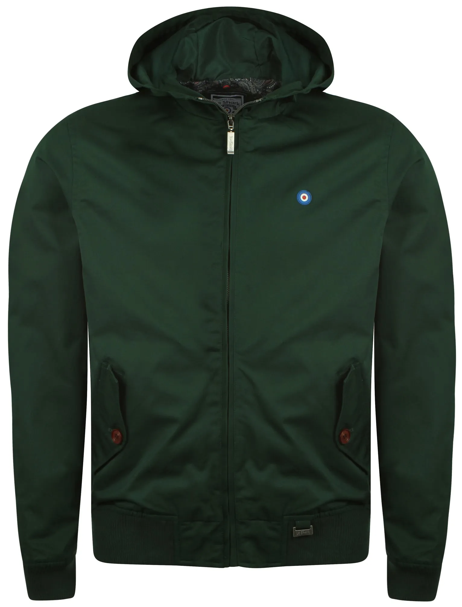 Le Shark Azow hooded green jacket
