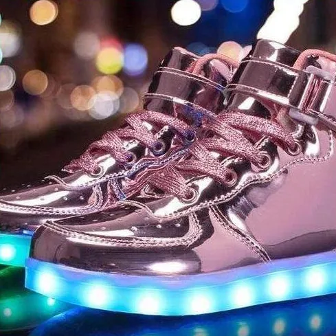Led Sneakers For Kids Light Up Shiny Lavender