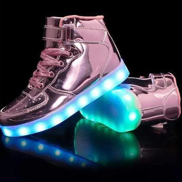 Led Sneakers For Kids Light Up Shiny Lavender