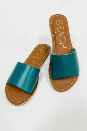 Matisse: Cabana Leather Slide Sandal - Ocean