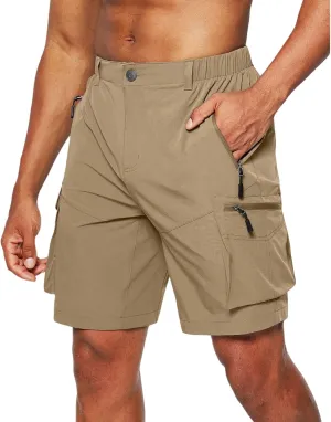 Men's Hiking Cargo Shorts Quick Dry Outdoor Travel Shorts for Men with Multi Pocket for Fishing Camping Casual