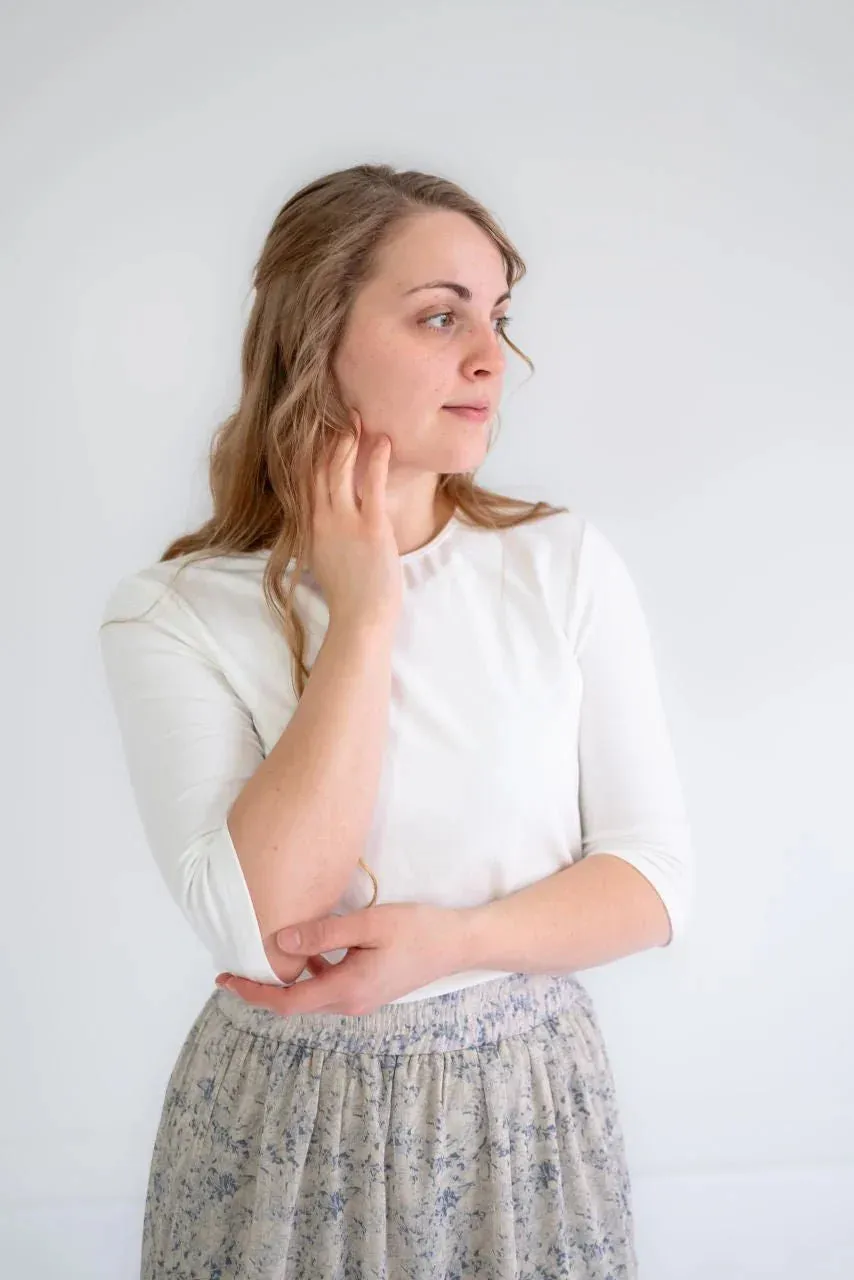 Odette Essential Half Sleeve Top in Ivory