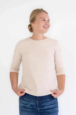 Odette Essential Half Sleeve Top in Shell
