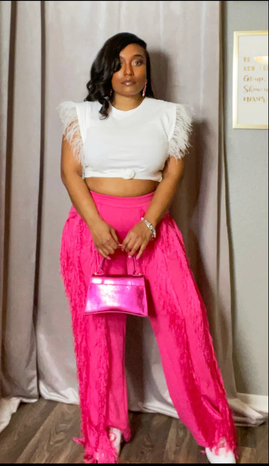 Pink Fringe Sweatpants