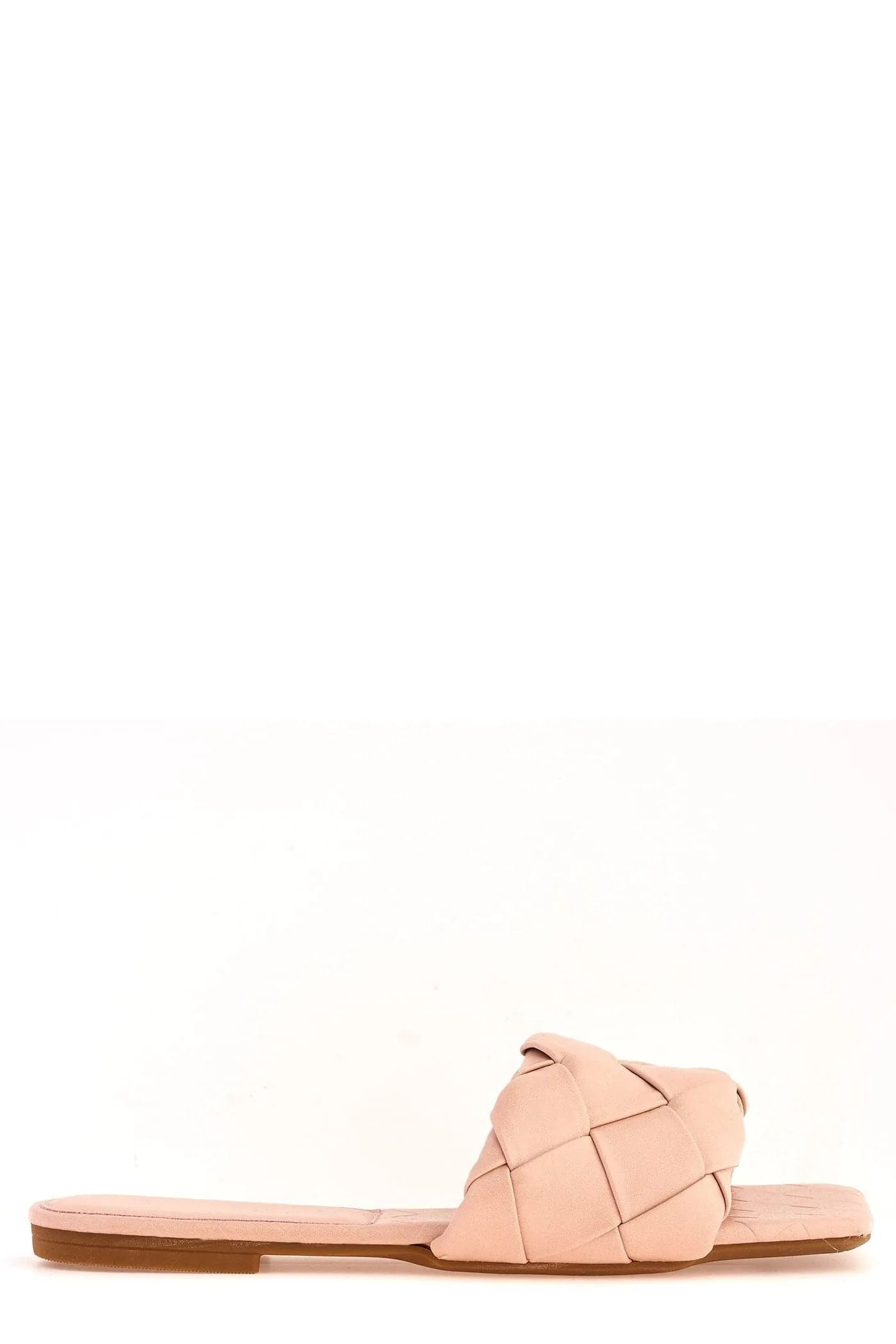 Raffia Crossover Plait Band Slider in Blush