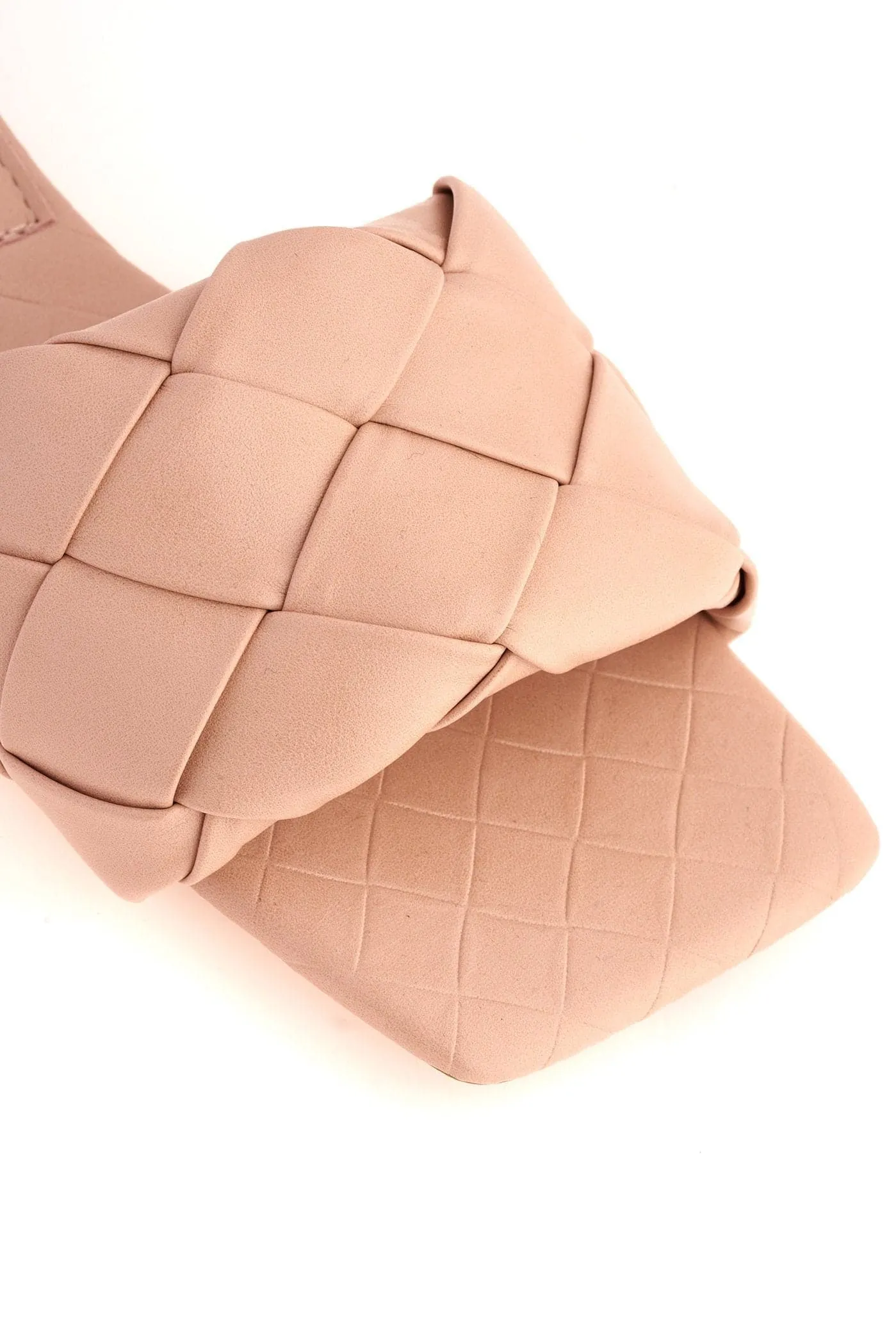 Raffia Crossover Plait Band Slider in Blush