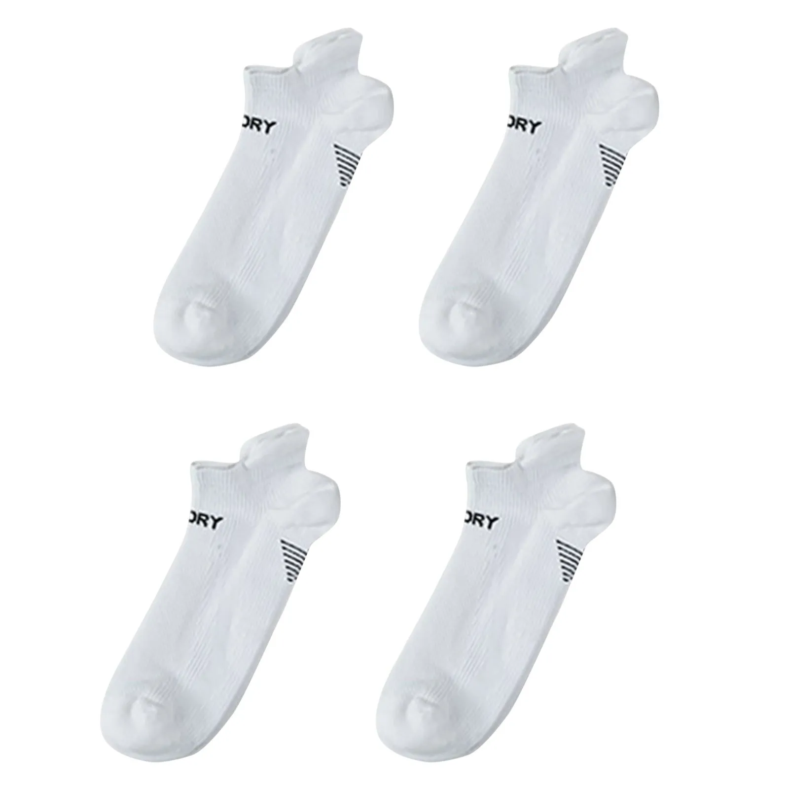Seamless Sport Sneakers Socks Non-Slip Heel Tab White Large Pack of 4