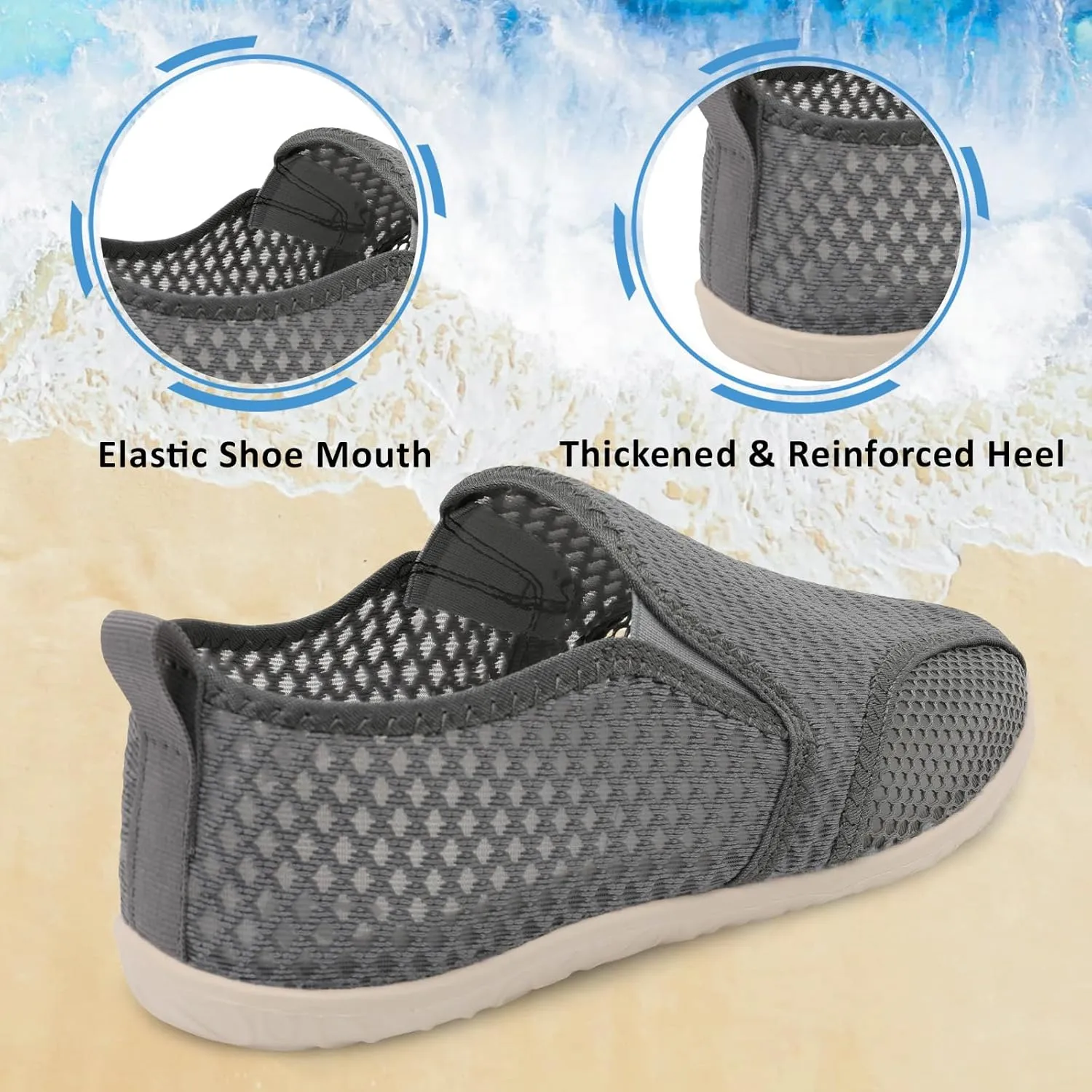 Spesoul Water Shoes for Women Men Quick-Dry Swim Shoes Barefoot Aqua Socks Breathable Beach Sandals for Pool Surf Travel Camping Yoga Outdoor Sports