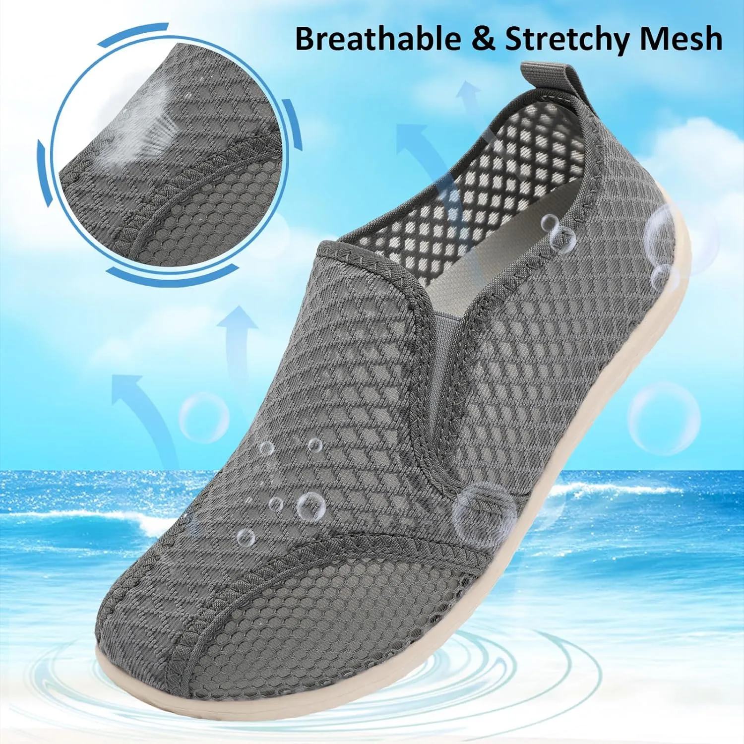 Spesoul Water Shoes for Women Men Quick-Dry Swim Shoes Barefoot Aqua Socks Breathable Beach Sandals for Pool Surf Travel Camping Yoga Outdoor Sports