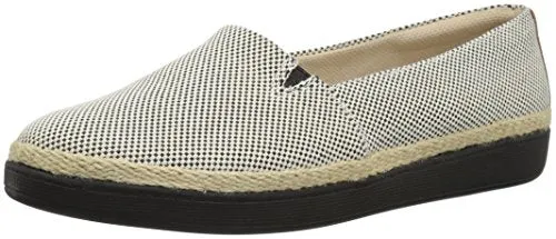 Trotters Women's Accent Ballet Flat, Black Linen, 8.5
