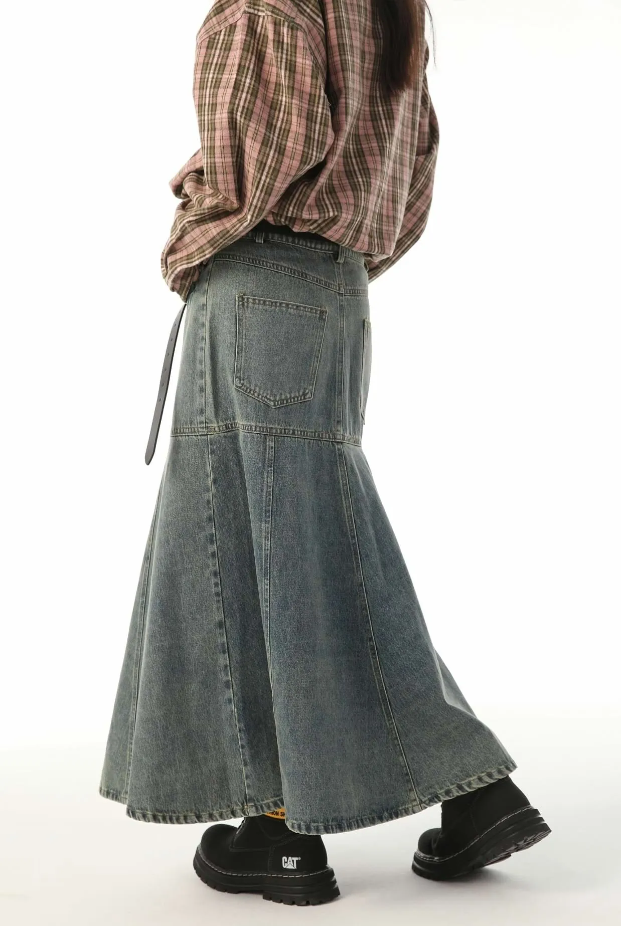 Vintage Flare Denim Skirt