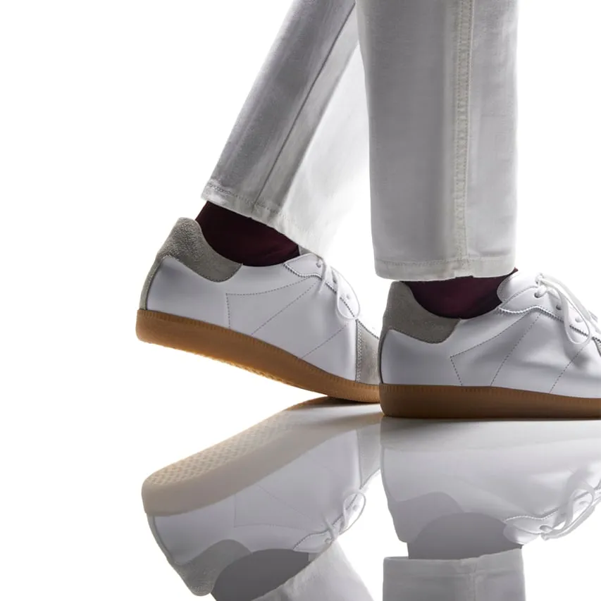 White Leather and Grey Suede Devin Lace Up Sneakers - Summer 2024 Collection