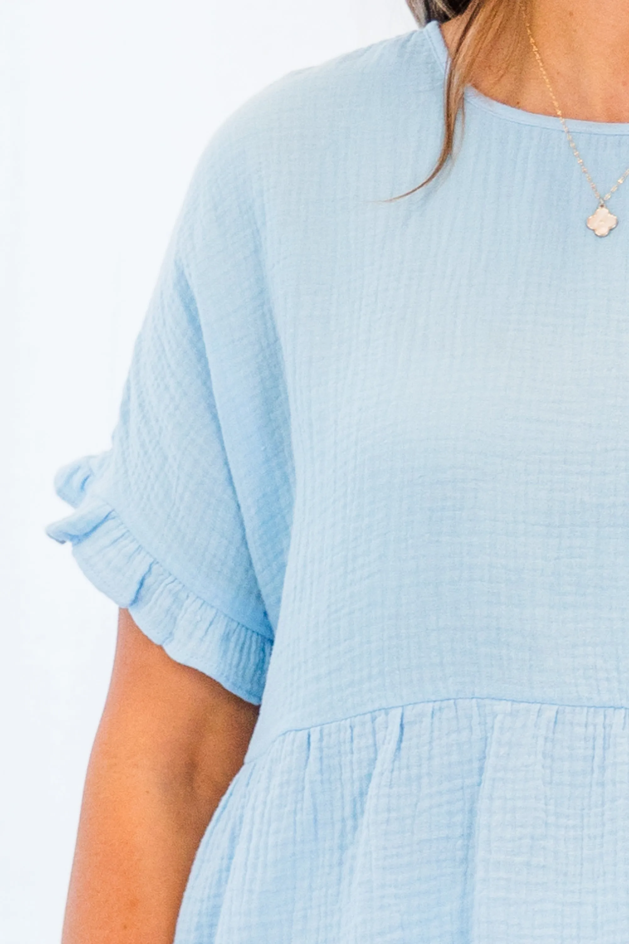 Wild Mountain Rose Top, Light Blue