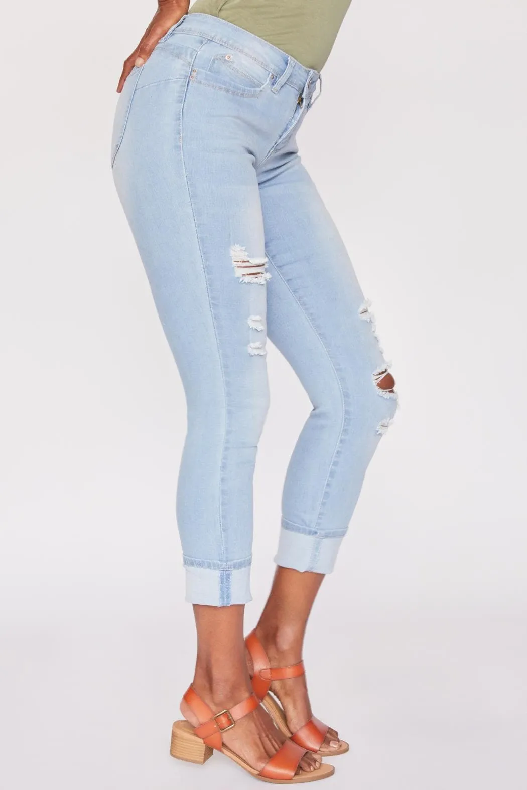Women's Sustainable WannaBettaButt Mega Cuff Ankle Jeans
