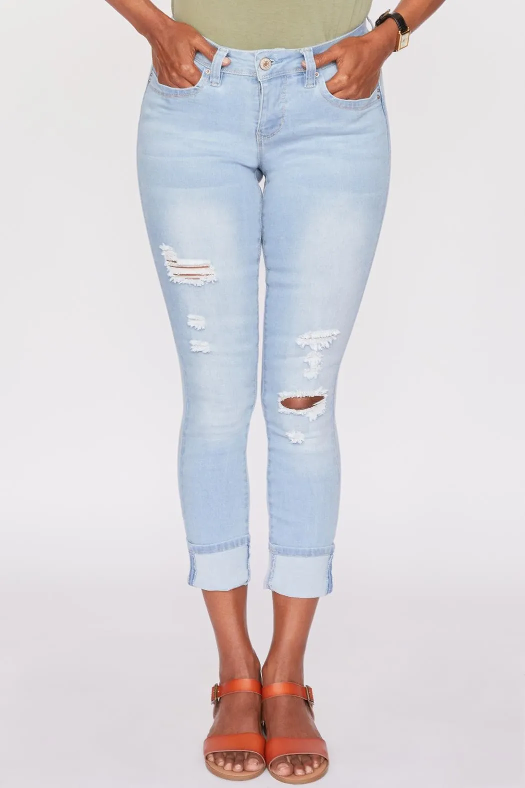 Women's Sustainable WannaBettaButt Mega Cuff Ankle Jeans