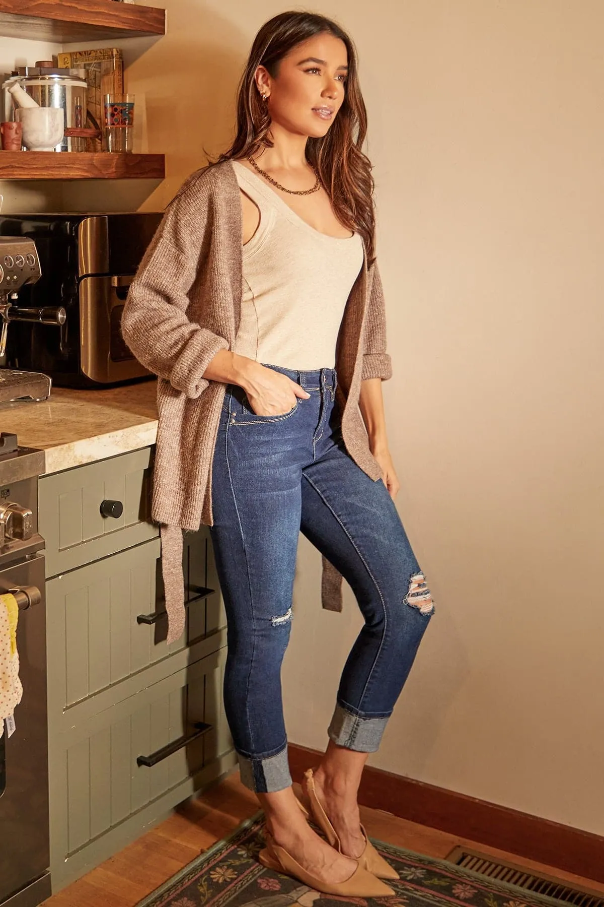 Women's Sustainable WannaBettaButt Mega Cuff Ankle Jeans