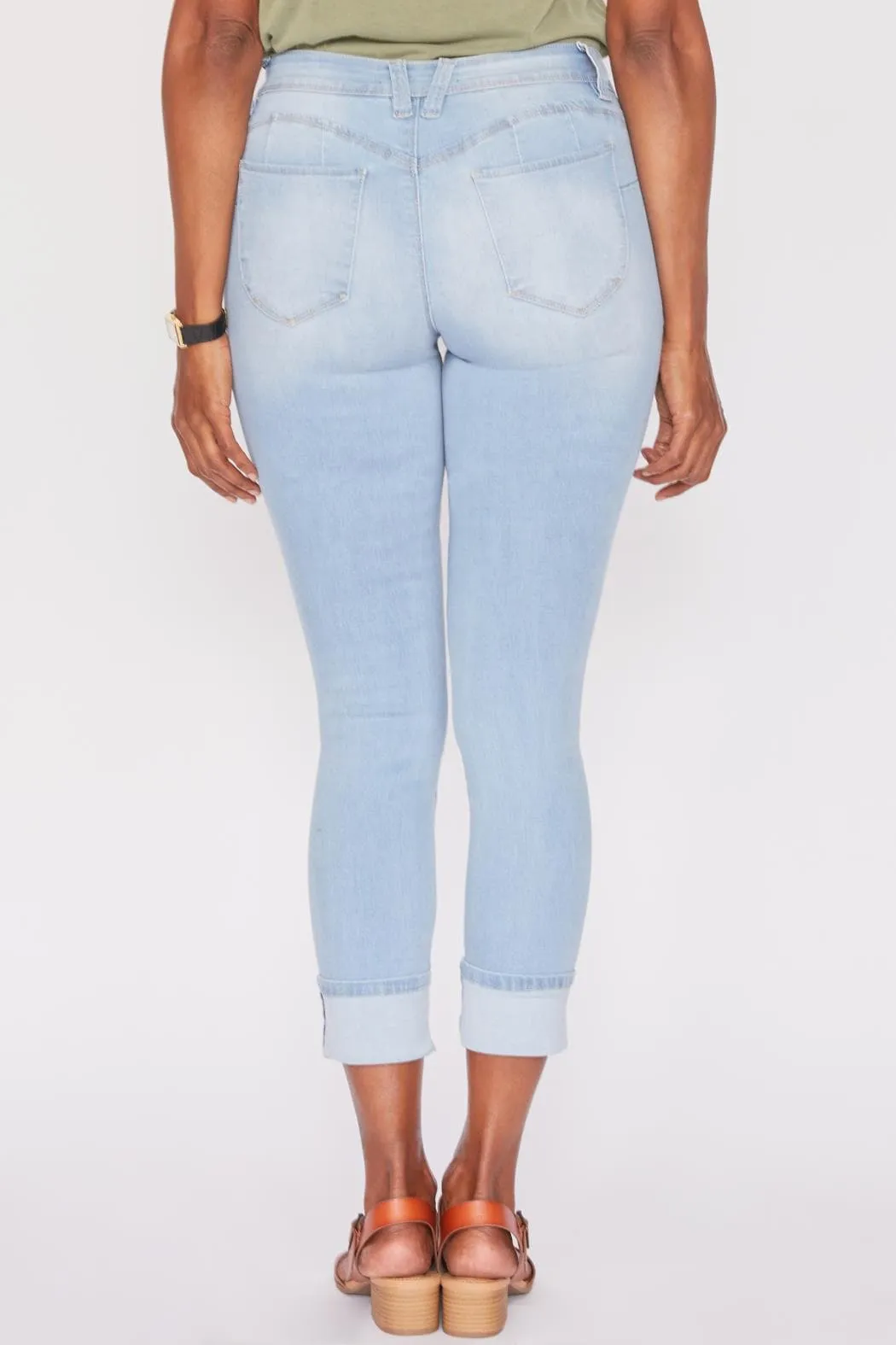 Women's Sustainable WannaBettaButt Mega Cuff Ankle Jeans